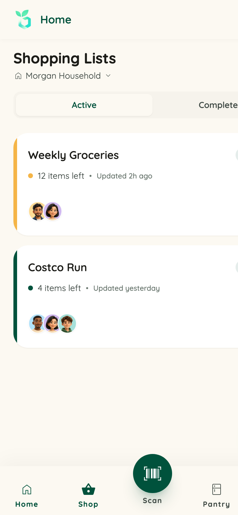 Shopping lists